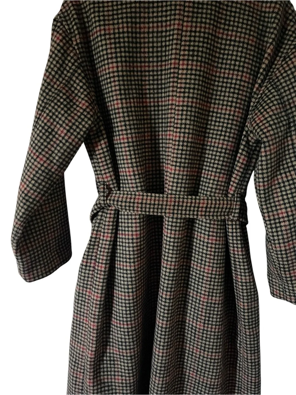 Levi's Multicolor Wool Blend Houndstooth Waist Belted Womens Overcoat Size S